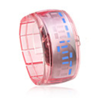 Bracelet Design Future Blue LED Wrist Watch - Pink