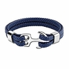 bracelet for men,  sturdy cowhide leather bracelet,  multilayer vintage anchor bracelet wrap cuff - blue with silver anchor miniinthebox