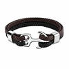bracelet for men,  sturdy cowhide leather bracelet,  multilayer vintage anchor bracelet wrap cuff - dark brown with silver anchor