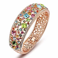 bracelets gifts for women party queen rose gold plated bangle for women multicolor crystals bracelet jewelry for women christmas birthday gifts for women gifts for mom gifts for her