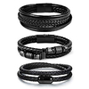 braided leather bracelets for men women wrap genuine leather bracelet wrist cuff bangle 8.0