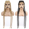 Braided Wigs Synthetic Lace Front Wig for Women Cornrow Braids Lace Wig with Baby Hair Box Braid Wigs Free Cap miniinthebox