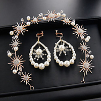 Bridal Blinging Imitation Pearl / Alloy Headpiece with Faux Pearl / Sparkling Glitter 1 set Wedding / Birthday Headpiece
