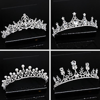 bridal crown hair accessories super flash pearl rhinestone headband headdress birthday party cross-border hot sale hair comb accessories in europe and america miniinthebox