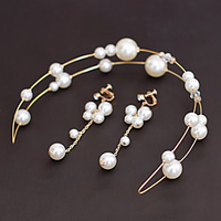 Bridal Sweet Imitation Pearl Headpiece with Rhinestone / Faux Pearl 1 set Wedding / Birthday Headpiece