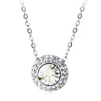 Brief Circle Crystal And Zircon Necklace