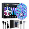Bright RGBW LED Strip Lights 15M(3x5M) RGBW Tiktok Lights 3510LEDs SMD 2835 with 24 Keys IR Remote Controller and 100-240V Adapter for Home Bedroom Kitchen TV Back Lights DIY Deco