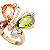 Brightly Colored Butterfly Zircon Ring