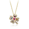 Brightly Colored Clover Crystal Pendant Necklace