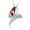 Bronze Shining Crystal And Platinum Plated Alloy Pendant Necklace
