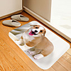 Brown And White Small Milk Dog Digital Printing Floor Mat Flowers Kitten Girl Modern Bath Mats Nonwoven / Memory Foam Novelty Bathroom