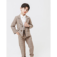 Brown Cotton Blend Ring Bearer Suit - 1 set Includes Coat / Pants