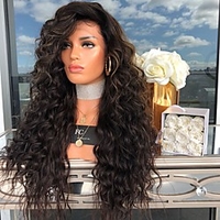 Brown Wigs for Women Synthetic Wig Curly Afro Asymmetrical Wig Very Long Brown Synthetic Hair 26 Inch Women
