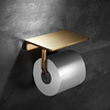 Brushed Brass Toilet Paper Holder Toilet Phone Holder Bathroom Paper Roll Household 1pc - Bathroom Wall Mounted