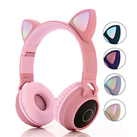 BT-028C Over-ear Cat Headphone Wireless Hifi Music Stereo Bass Bluetooth 5.0 Headset LED Light Mobile Phones Girl Daughter For PC miniinthebox