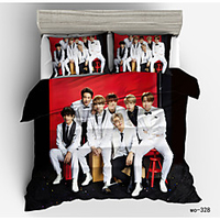 BTS Series 3-Piece Duvet Cover Set Hotel Bedding Sets Comforter Cover with Soft Lightweight Microfiber For Holiday Decoration(Include 1 Duvet Cover and 1or 2 Pillowcases)