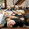 BTS Series 3-Piece Duvet Cover Set Hotel Bedding Sets Comforter Cover with Soft Lightweight Microfiber For Holiday Decoration(Include 1 Duvet Cover and 1or 2 Pillowcases)