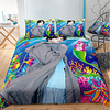 BTS Series 3-Piece Duvet Cover Set Hotel Bedding Sets Comforter Cover with Soft Lightweight Microfiber,  Include 1 Duvet Cover,  2 Pillowcases for Double/Queen/King(1 Pillowcase for Twin/Single)