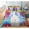 BTS Series 3-Piece Duvet Cover Set Hotel Bedding Sets Comforter Cover with Soft Lightweight Microfiber,  Include 1 Duvet Cover,  2 Pillowcases for Double/Queen/King(1 Pillowcase for Twin/Single)