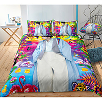 BTS Series 3-Piece Duvet Cover Set Hotel Bedding Sets Comforter Cover with Soft Lightweight Microfiber,  Include 1 Duvet Cover,  2 Pillowcases for Double/Queen/King(1 Pillowcase for Twin/Single)