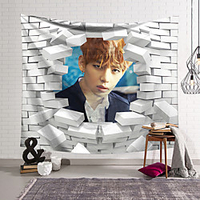 BTS Wall Tapestry Art Decor Blanket Curtain Hanging Home Bedroom Living Room Decoration Polyester Handsome Star Celebrity