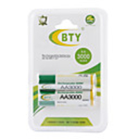 BTY 3000mAh AA Ni-MH Rechargeable Battery Set (2-pack)