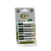 BTY 3000mAh AA Ni-MH Rechargeable Battery Set (4 Batteries)
