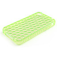 Bubble Transparent Soft Case for iPhone4 (Green)