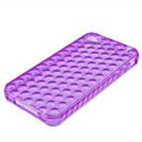 Bubble Transparent Soft Case for iPhone4 (Purple)