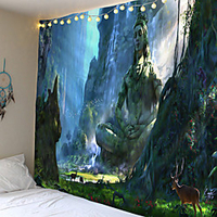 Buddha At The Bottom Of The Valley Prainted Wall Hanging Tapestry Mandala Bohemia 5 Sizes Travel Sleeping Pad Polyester Fabric