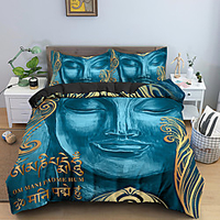 Buddha Bedding Set Mandala Quilt Cover Luxury Twin King Size Bed Sets Bohemian Bedclothes 2/3pcs With Pillowcase Bedding Set with 1 or 2 Pillowcase(Single Twin only 1pcs) miniinthebox