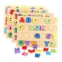Building Blocks Jigsaw Puzzle Math Toy Number Letter Wooden Kid