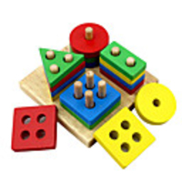Building Blocks Shape Sorter Toy Hand-made Kid