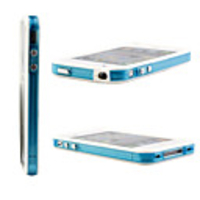 Bumper Case for iPhone 4 (White Blue)