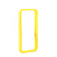 Bumper Frame Case for Apple iPhone 4 with Metal Button - Yellow