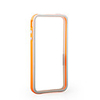 Bumper Frame Case for Apple iPhone 4 with Metal Button(White-Orange)