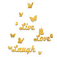 Butterflies/Animals / English Words/Characters Wall Stickers Mirror Wall Stickers Decorative Wall Stickers,  Acrylic Home Decoration Wall Decal Wall Decoration 1pc