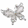 butterfly brooch pins elegant rhinestone brooches women corsage scarf shawl clothing accessories, silver
