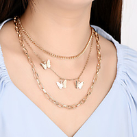 Butterfly Chain Necklace Chains Copper Alloy Gold 42-52 cm Necklace Jewelry 1pc For miniinthebox