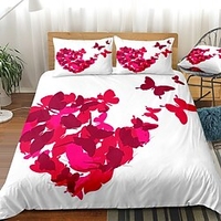 Butterfly Pattern 3-Piece Duvet Cover Set Hotel Bedding Sets Comforter Cover with Soft Lightweight Microfiber,  Include 1 Duvet Cover,  2 Pillowcases (1 Pillowcase for Twin/Single) miniinthebox