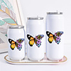 Butterfly Print Cans Thermo Flask Tumbler Thermos Termo Coffee Mug Water Bottle Termo Cafe Travel Outdoor straw btttle