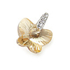 Butterfly Shaped Crystal And 925 Sterling Silver With Platinum Plated Pendant - Champagne