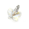 Butterfly Shaped Crystal And 925 Sterling Silver With Platinum Plated Pendant - Clear