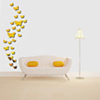 Butterfly Shapes Wall Stickers Mirror Wall Stickers Decorative Wall Stickers Acrylic Home Decoration Wall Decal Wall Decoration 25pcs