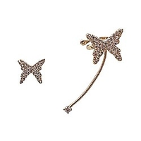 butterfly tassel earrings silver cuff cubic zirconia crawler stud chain crystals earrings set for women