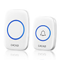 CACAZI A10 Wireless Doorbell Waterproof 100-240V 300M Range Music Door Bell Home 60 Chimes Door Ring 1 Receiver 1 Transmitter