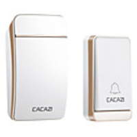 CACAZI Home Waterproof Wireless Doorbell Self-Powered LED Light No Battery Button Cordless Ring Bell 38 Chime 1 Button 1 Receiver