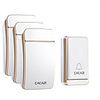 CACAZI Home Waterproof Wireless Doorbell Self-Powered LED Light No Battery Button Cordless Ring Bell 38 Chime 1 Button 3 Receiver