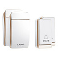 CACAZI Home Waterproof Wireless Doorbell Self-Powered LED Light No Battery Button Cordless Ring Bell 38 Chime 2 Button 2 Receiver