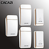 CACAZI Home Waterproof Wireless Doorbell Self-Powered LED Light No Battery Button Cordless Ring Bell 38 Chime 2 Button 3 Receiver